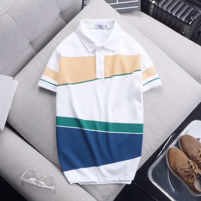 Áo thun polo Marc Color kẻ sọc phối màu độc đáo ASTD156