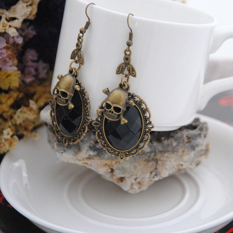 Bông Tai Hình Đầu Lâu Phong Cách Gothic Thời Trang