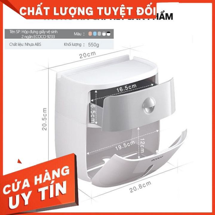 Hộp đựng Giấy Vệ Sinh ECOCO Cao cấp 2 tầng - Đa năng, Sang trọng, Tiện dụng