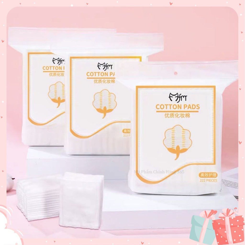 (222 miếng) Bông tây trang 3 lớp Cotton Pads 100% bông tự nhiên