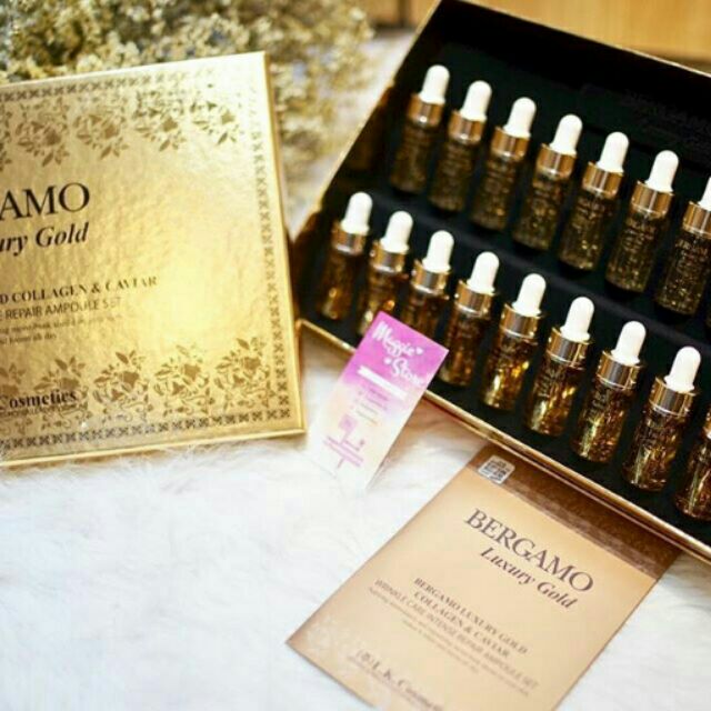 Bộ serum làm mờ nếp nhăn và cải thiện làn da Bergamo Luxury Gold