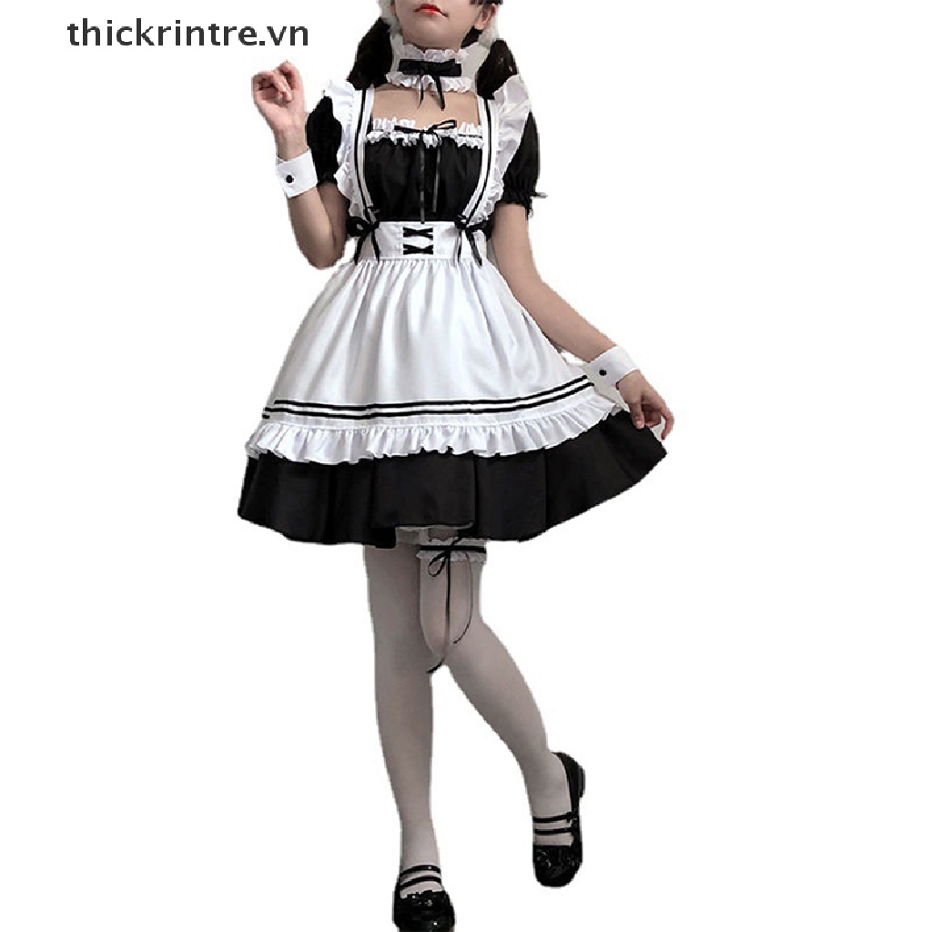 Đầm Hóa Trang Cô Hầu Gái Màu Đen Phong Cách Lolita