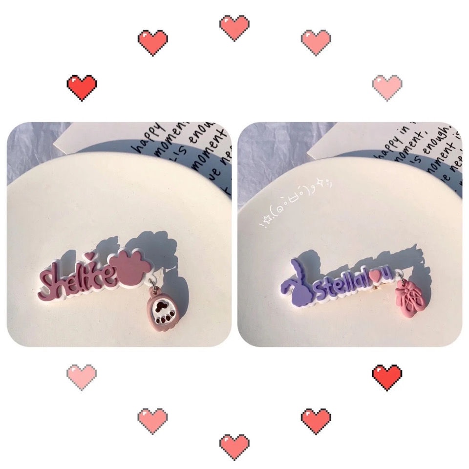 ✨✨Kẹp Tóc Mái Hông Bảng Chữ Cái Tiếng Anh Hoạt Hình Dễ Thương Ngọt Ngào Cho Nữ Sinh