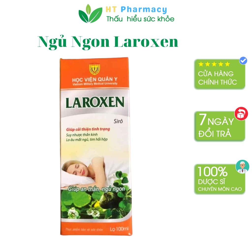 Siro thảo dược Laroxen Học Viện Quân Y (100ml) giúp ngủ ngon, ngủ sâu giấc hơn
