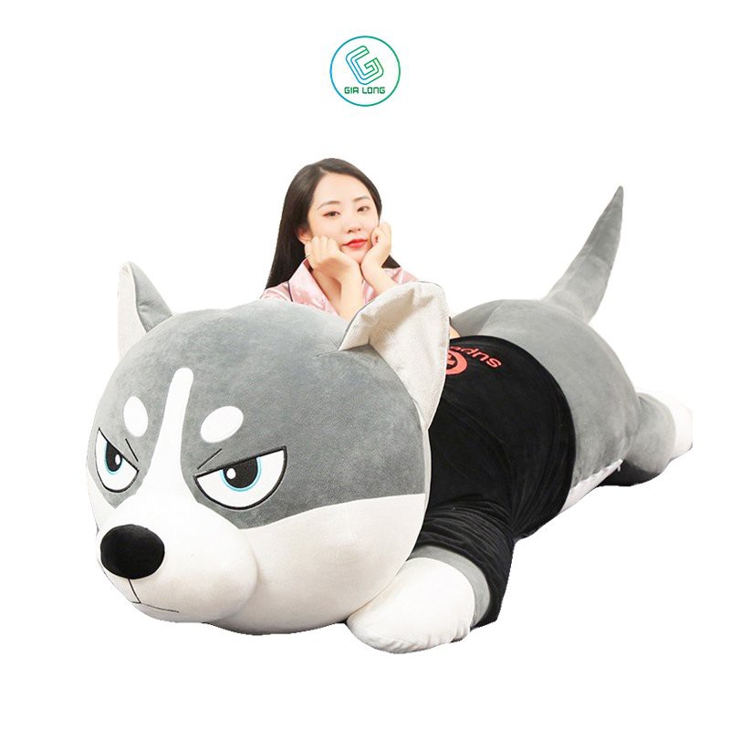 Gấu bông chó ngáo huskyGia Long thú bông mèo husky, thú nhồi bông đáng yêu