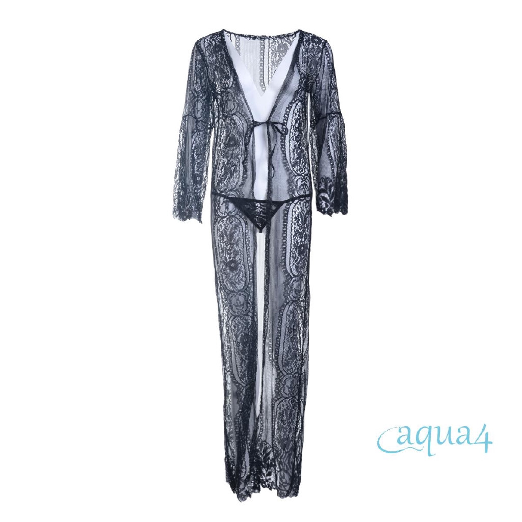 Set áo choàng Bikini phối ren kèm áo khoác ngoài | BigBuy360 - bigbuy360.vn