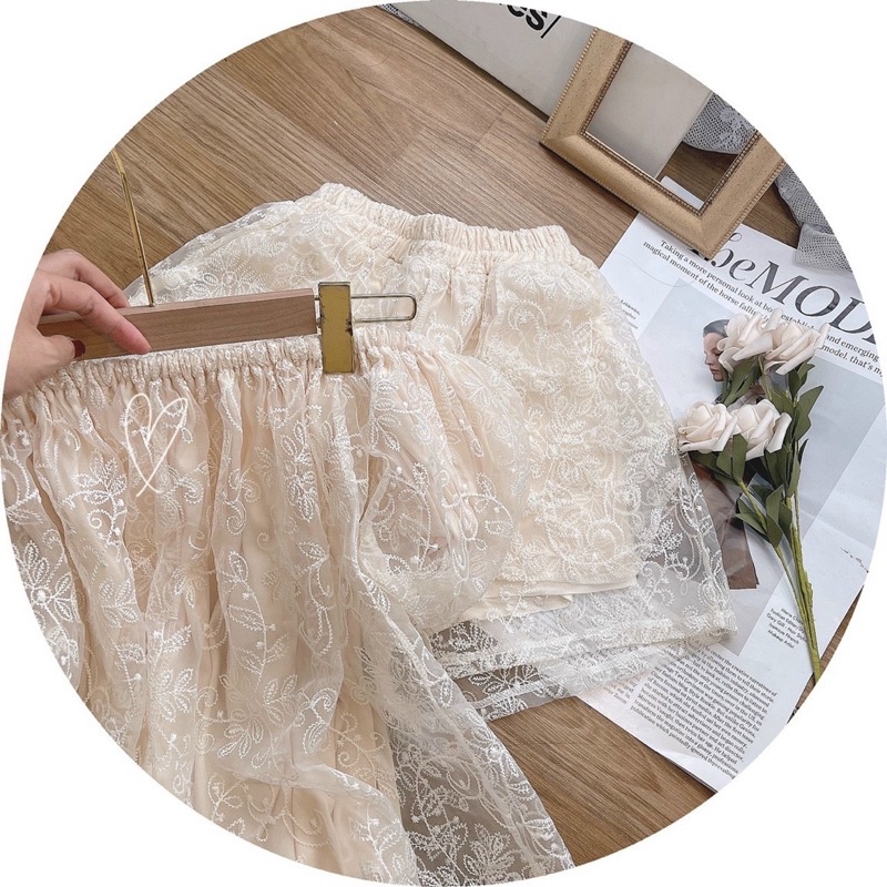 SET ÁO TRỄ VAI + QUẦN SHORT KEM TAFTA