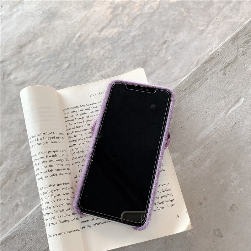 Ốp Điện Thoại Phủ Lông Đính Nơ Tím Sang Trọng Cho Iphone 12 11 Pro Max Xs Max X Xr Xs 6 6s 7 8 Plus Se 2020 12 | BigBuy360 - bigbuy360.vn