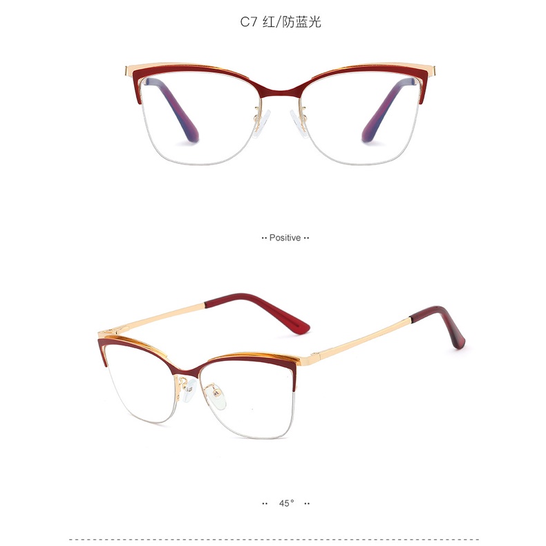 Mắt Kính Gọng Kim Loại Tròng Kính Chống Bức Xạ Thời Trang