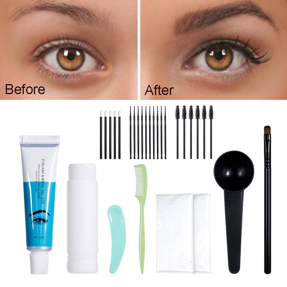 1 Bộ Dụng Cụ Nhuộm Lông Mày Không Gây Kích Ứng Với Dụng Cụ Ứng Dụng Màu Đen / Hạt Dẻ