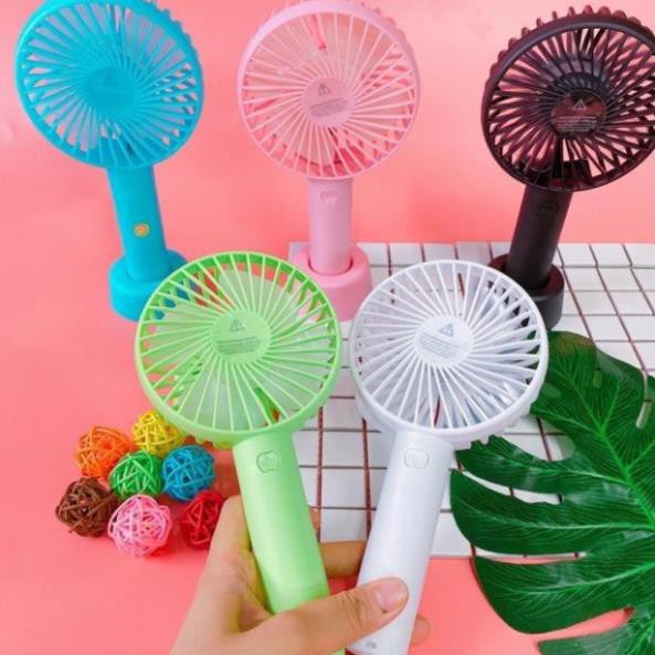 Quạt Mini Tíhh Điện Cầm Tay Có Đế Để Bàn 3 Tốc Độ Gió