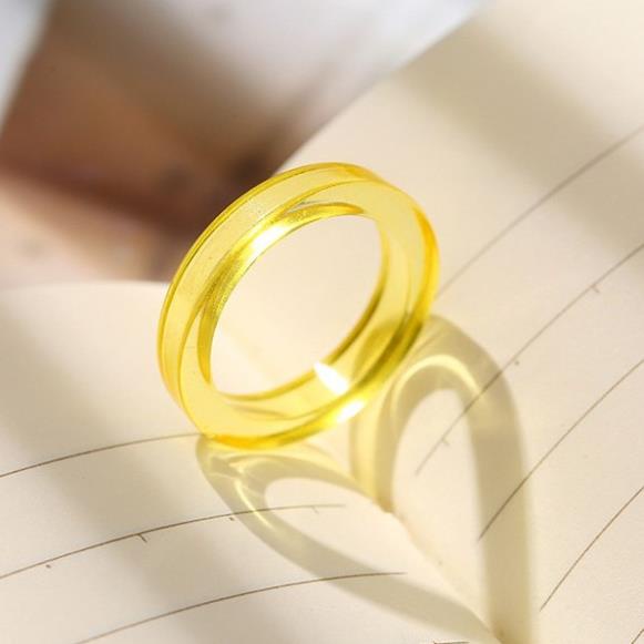 (0246) Nhẫn Resin Đeo Tay Thạch Tròn Nhựa Năng Động Cá Tính Màu Sắc