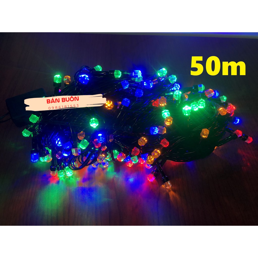 Đèn Led Kim Cương 6 Màu, Đèn Nháy 50m 20m 10m 5m Trang Trí Khuôn Viên Tiểu Cảnh Dcecor Hàng Đẹp