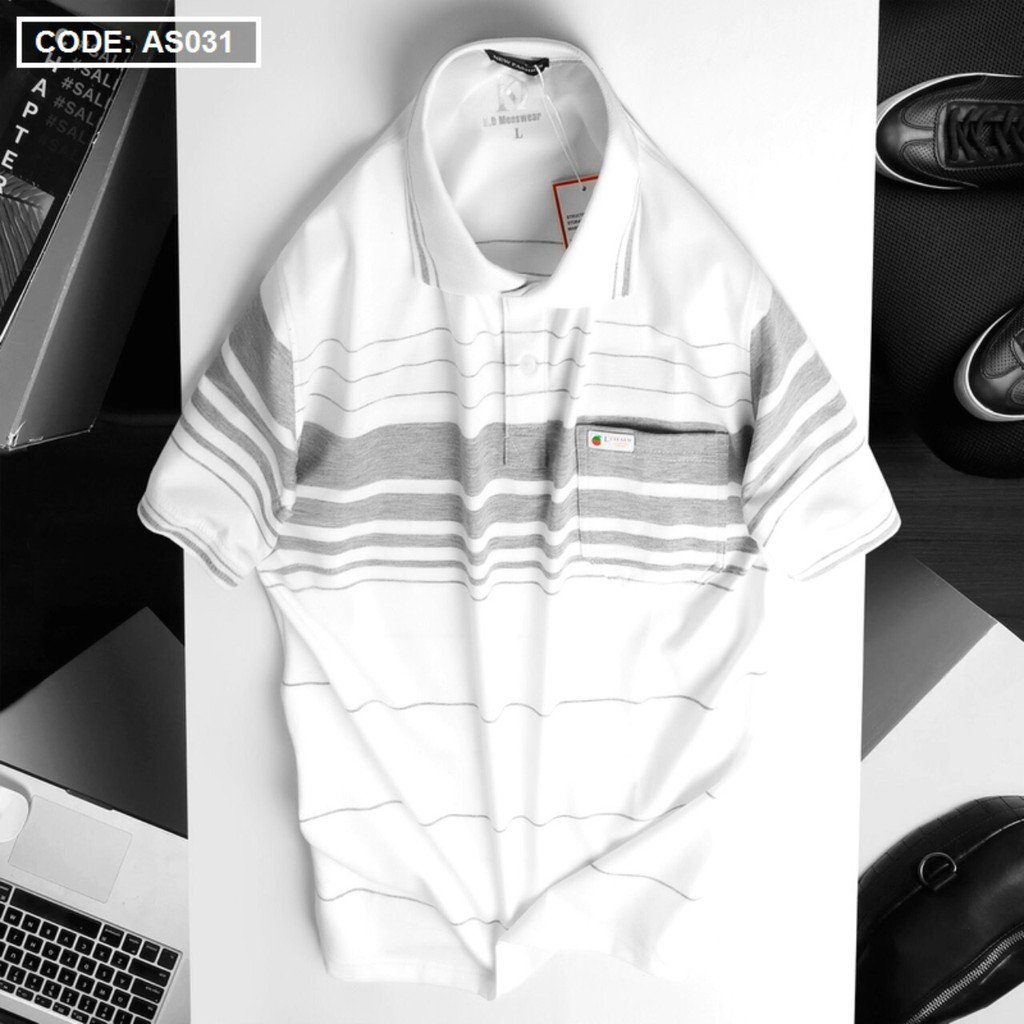 Áo Thun Polo nam trung niên có túi phối sọc vải cá sấu Cotton xuất xịnchuẩn form,sang trọng-lịch lãm | BigBuy360 - bigbuy360.vn