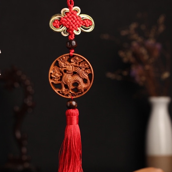 Dây Tua Rua Treo Xe Tượng Bằng Gỗ Tỳ Hưu Dùng Trang Trí