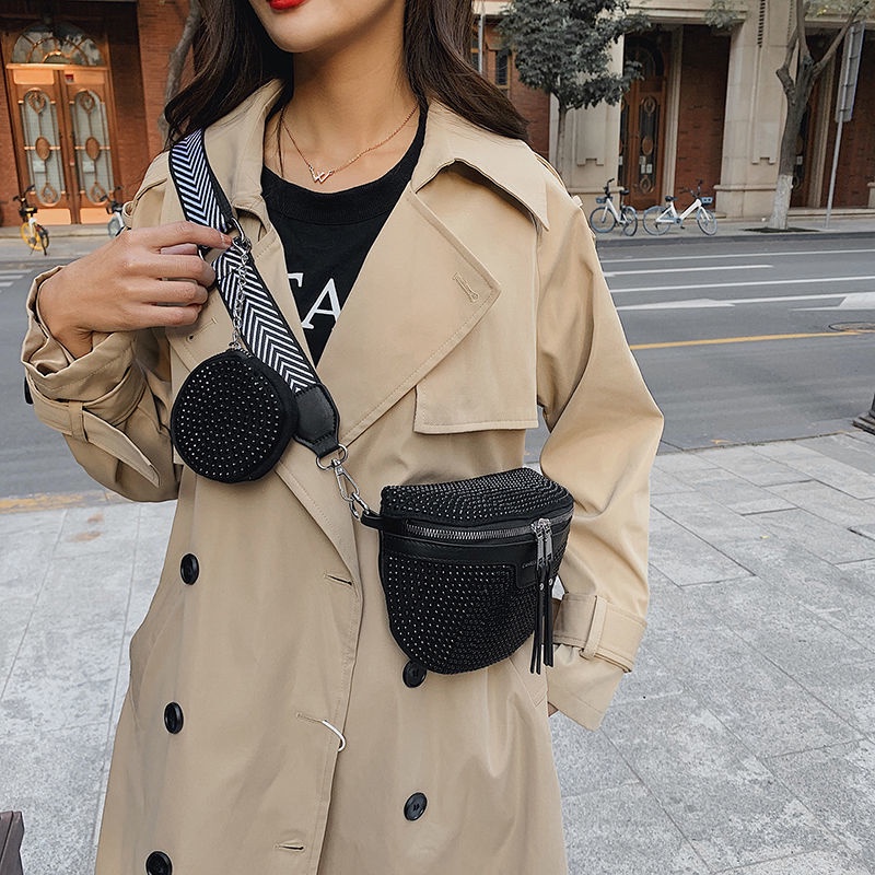 Túi Đeo Chéo Vai Đính Đá Lấp Lánh Thời Trang Hàn Quốc Chất Lượng Cao