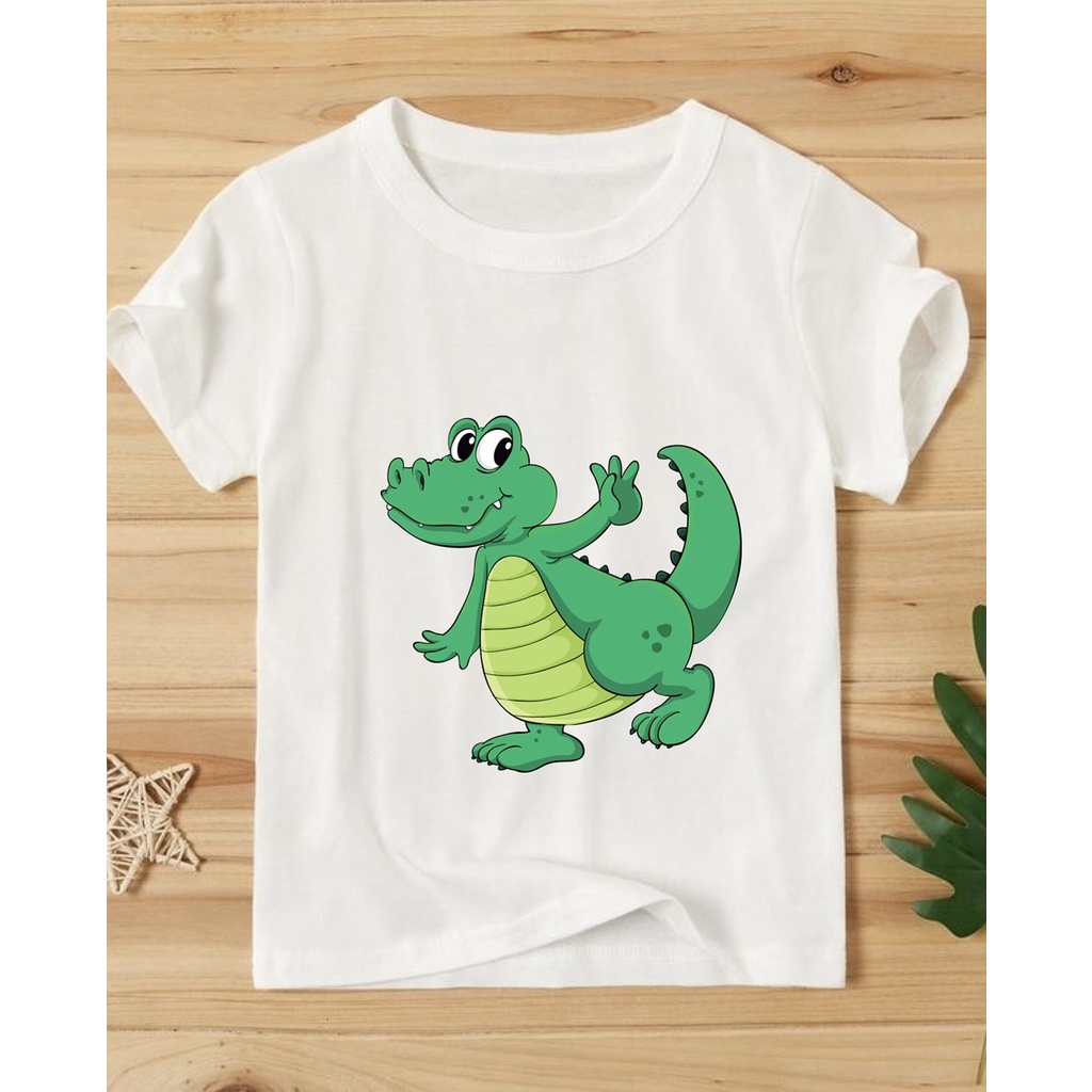 áo thun bé trai bé gái in hinhg khủng long  vui nhộn dễ thương coton co giản thoải mái