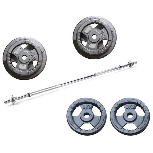 Combo Bộ đòn tạ 1,5m đặc mạ inox kèm 26 kg tạ gang