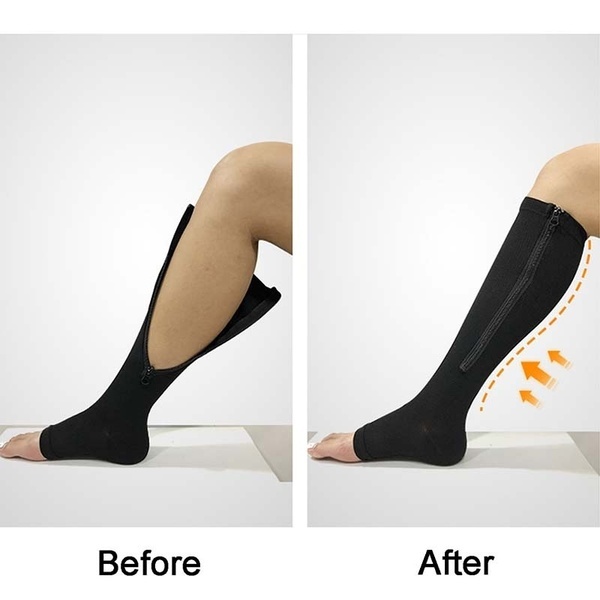 Vớ Nén Có Dây Kéo Hỗ Trợ Đầu Gối Chống Mệt Mỏi Co Giãn Dành Cho Nam Và Nữ