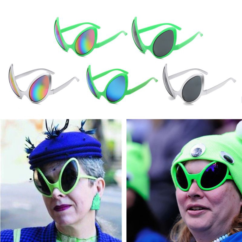❀AUTU Funny Aliens Costume Glasses Rainbow Lenses  ET Sunglasses Halloween Party Props