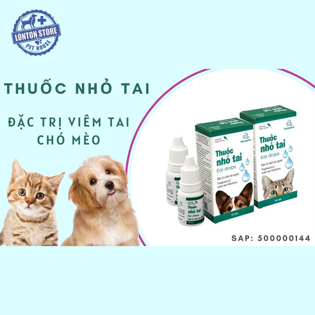 VEMEDIM Dung Dịch Nhỏ Tai, Viêm Lổ Tai, Hôi Tai Cho Chó Mèo Vemedim 10ml - Lonton Store