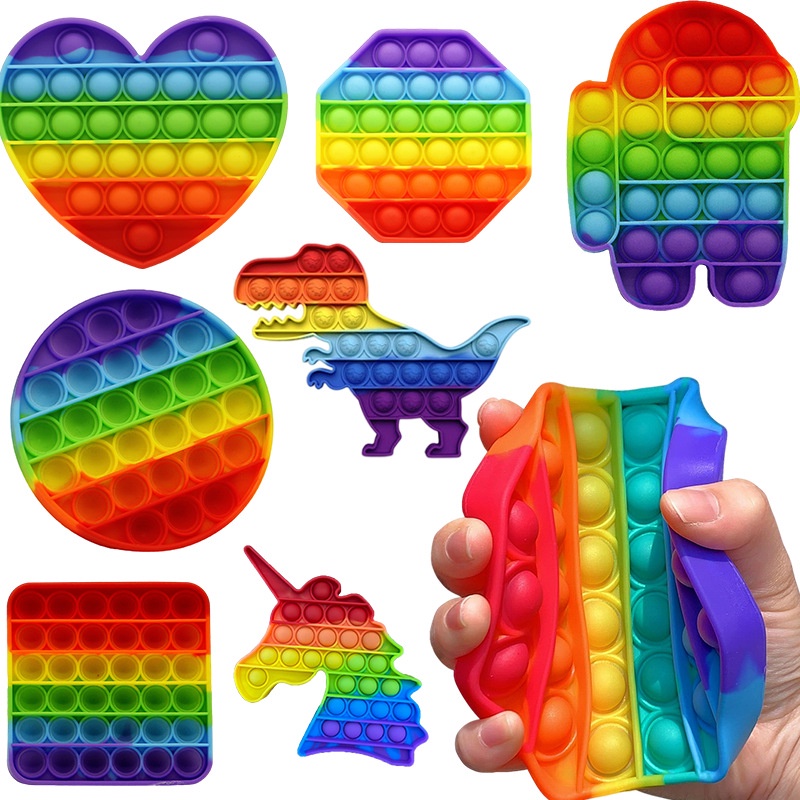 Push Pop thiết kế đơn giản mút ngón tay đồ chơi chất liệu silicone giải phóng áp lực quà tặng cho người lớn và trẻ em