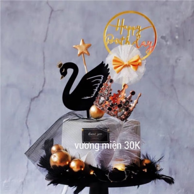 Vương miện tròn đen - nhỏ-Q4395