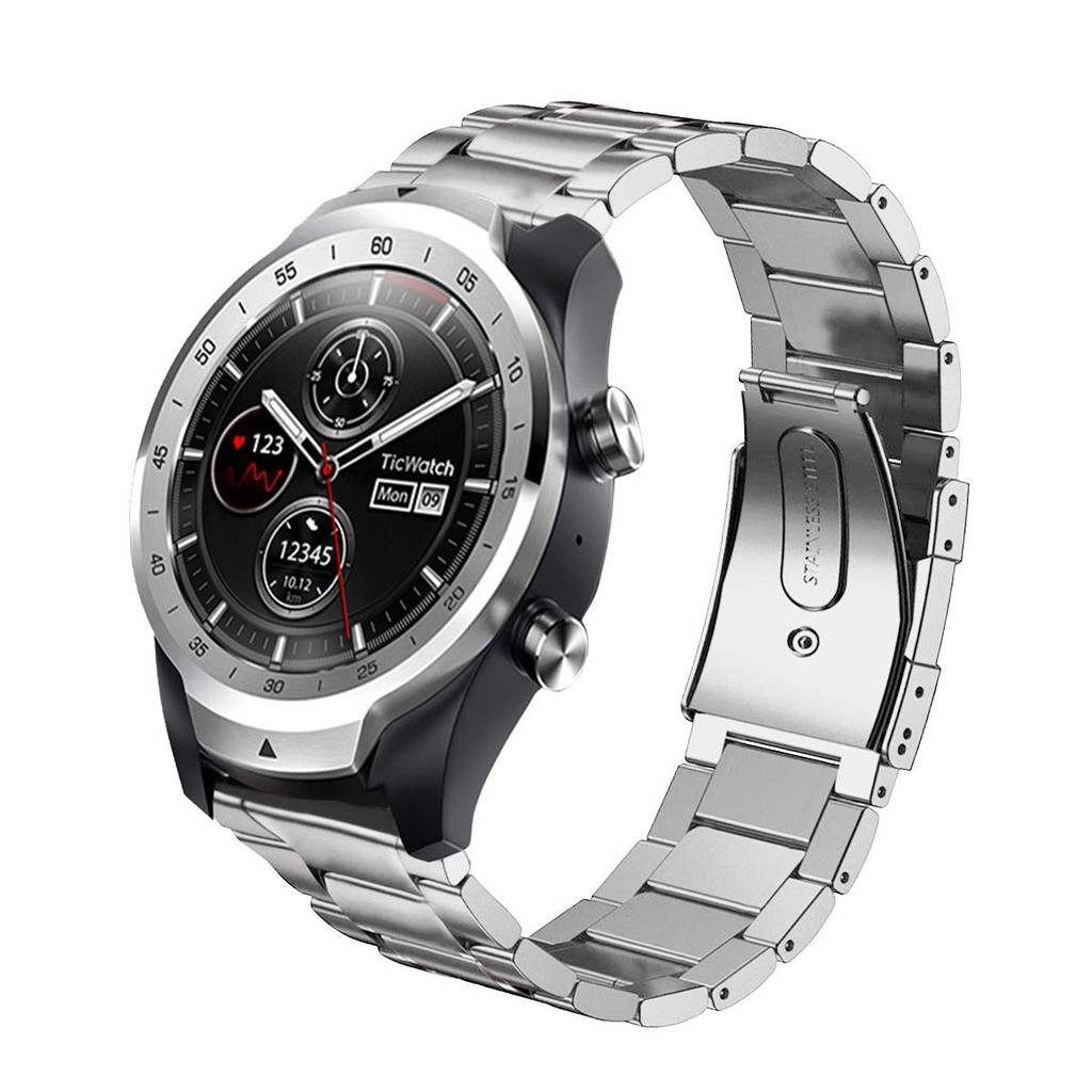 Dây đeo chất liệu thép không gỉ thay thế cho đồng hồ thông minh Ticwatch Pro