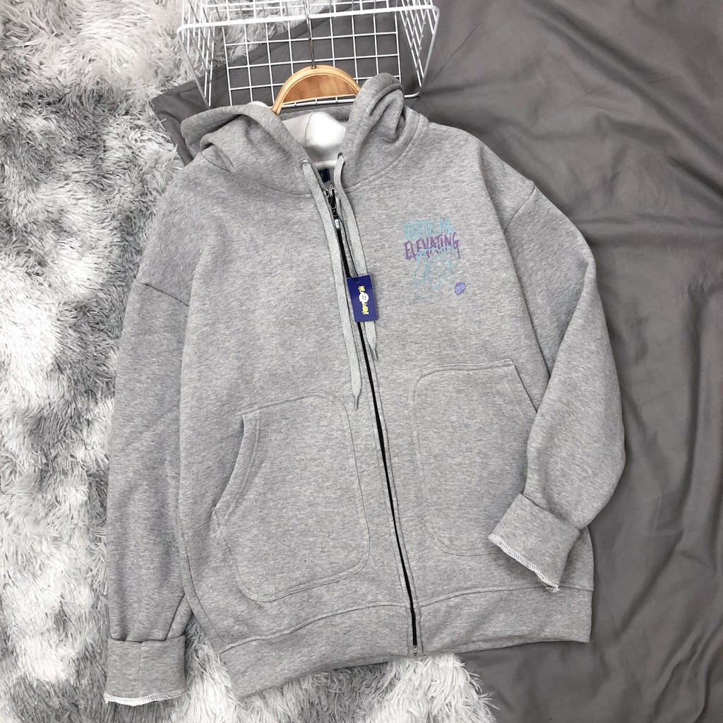 Áo khoác nỉ xám VERTICAL - ẢNH THẬT