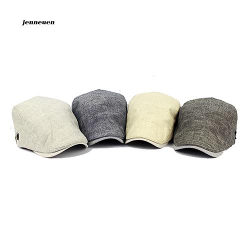 Mũ nồi Beret vải cotton màu trơn thời trang cổ điển cho nam