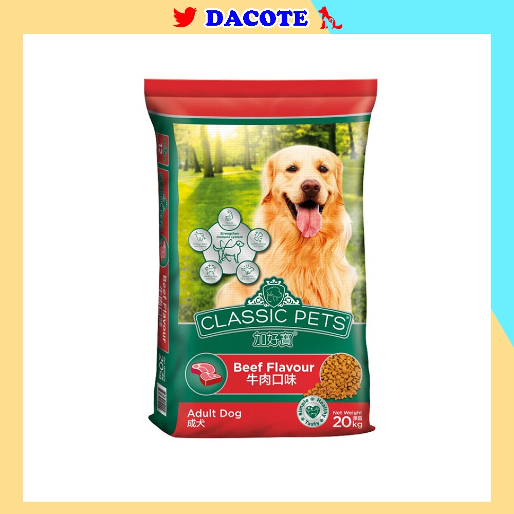 Hạt cho chó lớn Classic Pets Adult Vị Thịt Bò 400g thức ăn cho chó con thơm ngon DACOTE