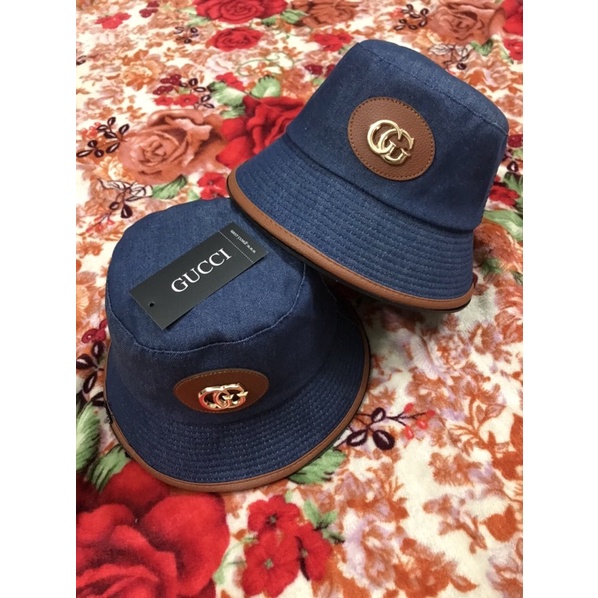 Nón BUCKET NAM/NỮ_Nón tai bèo jean viền da mạc da