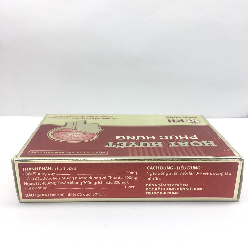 Hoạt huyết thông mạch Phúc Hưng 2 vỉ x 20 viên nén bao đường