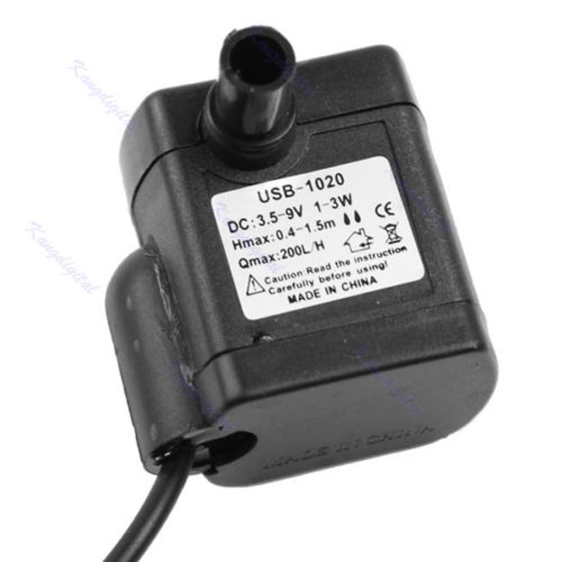 Máy Bơm Chìm DC 3.5V - 9V 3W Cổng USB Cho Bể Cá