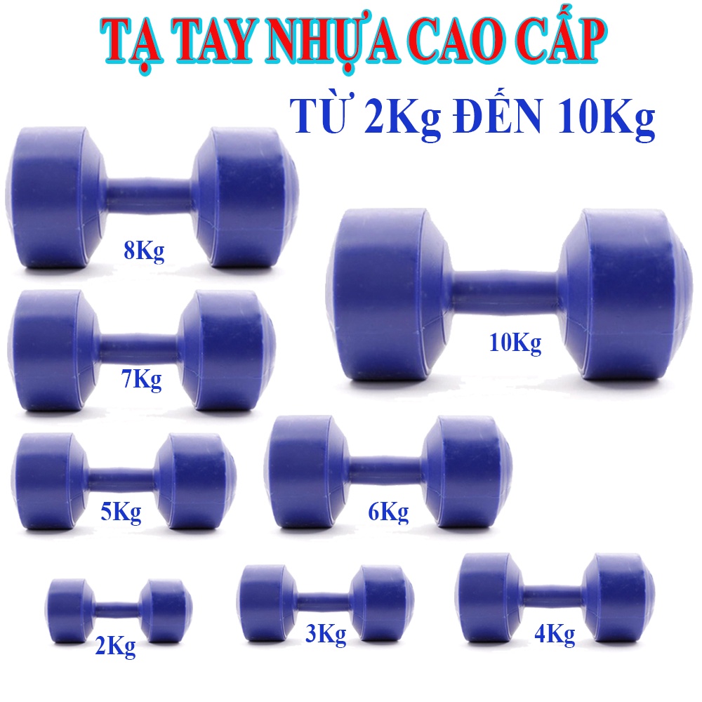 Tạ Tay Nhựa Cao Cấp, Tạ tay hỗ trợ tập Gym tại nhà dùng cho cả nam và nữ từ nhẹ tới nặng.