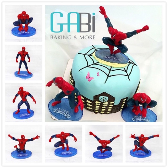 Set 7 người nhện trang trí bánh