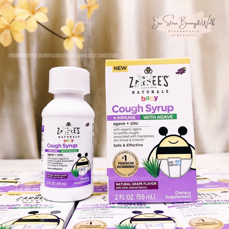 Siro Ho Kết Hợp Tăng Đề Kháng Zarbee’s Naturals Mỹ 59ml [ Hàng Air - BW Store ]