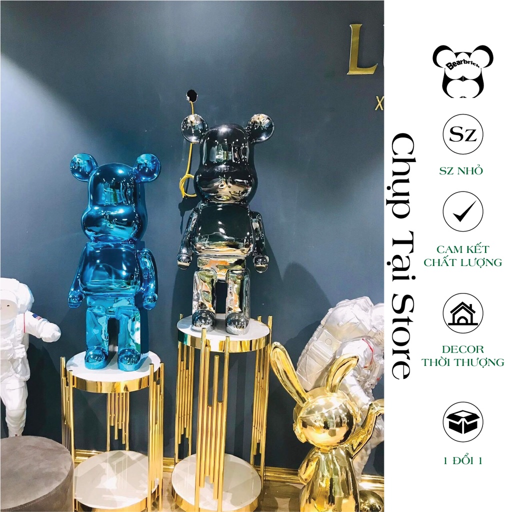 Bearbrick, gấu bearbrick 1000% cao 80cm, Mẫu Tráng Gương đủ màu chất liệu nhựa cao cấp - Chin Store