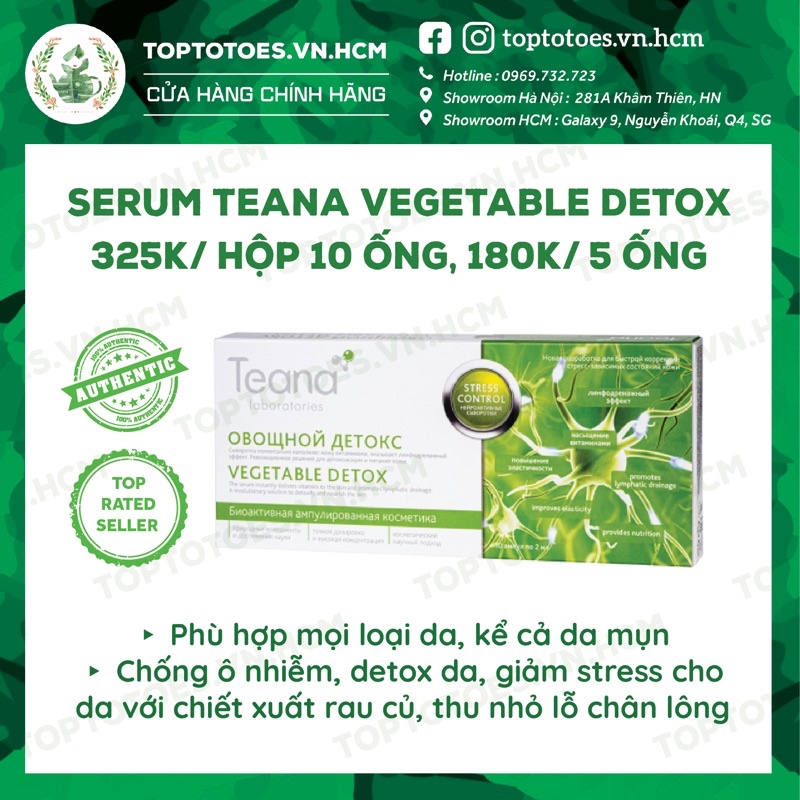 [Date SALE] Serum Teana Stress Control Vegetable Detox chống ô nhiễm, thanh lọc và giảm stress cho da