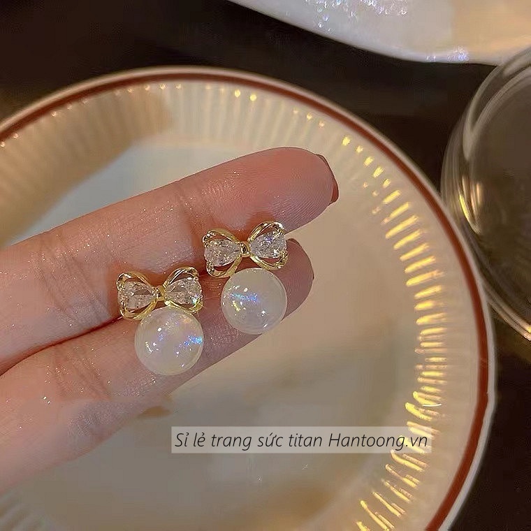 Khuyên tai nữ chất liệu ngọc trai đổi màu lấp lánh thiết kế thời trang cao cấp mẫu mới nhất 2023