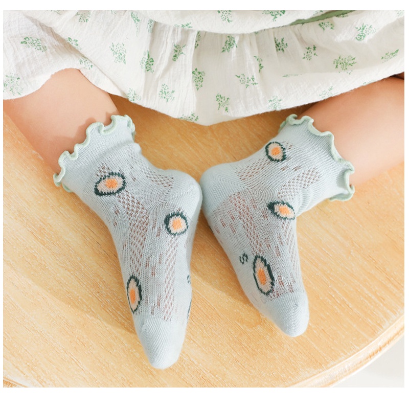 Vớ Thoáng Khí Thoải Mái In Họa Tiết Trái Cây Cho Bé Gái 0-3 Tuổi