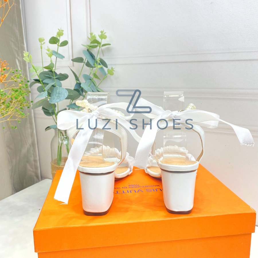 Giày cao gót nữ gót vuông thắt nơ 5 phân, giày sandal 5cm quai ngọc hottrend 2022 [M28]