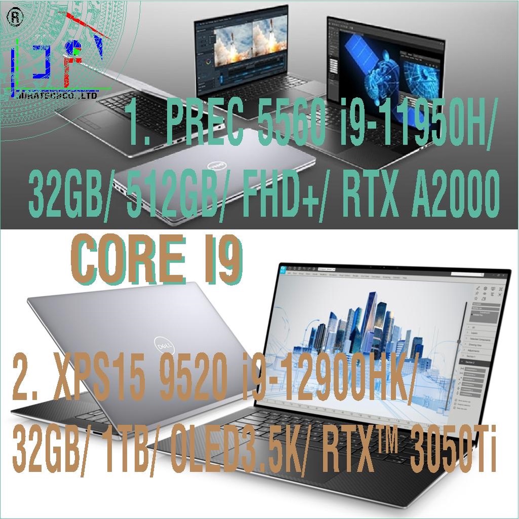 CORE I9 LAPTOP DELL CAO CẤP (2021-2022 new seal)