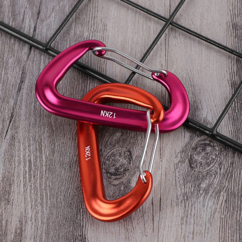 ★yong♣  7075 Aviation Aluminum D Shape Carabiner 12KN Hammock Safety Buckle Rock Climbing Yoga Hang Buckle