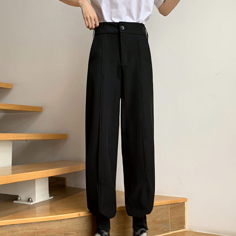 Quần Dài Nữ Lưng Cao Ống Rộng Thời Trang Cá Tính