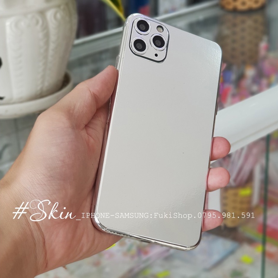 Tấm Dán Skin mặt sau CHROME BÓNG FULL VIỀN Cho 13prm , 12prm , 11rm , x, xsm , xr, 6p , 7p , 8p - FukiShop