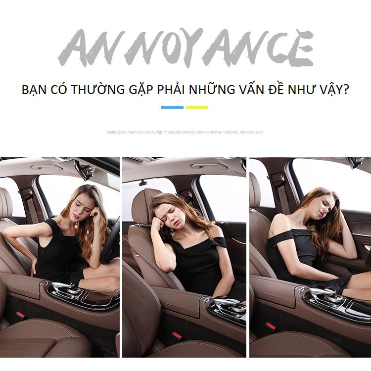 Bộ Gối Đầu Và Tựa Lưng Cao Su Non Trên Xe Hơi Cao Cấp Lucky Bobi