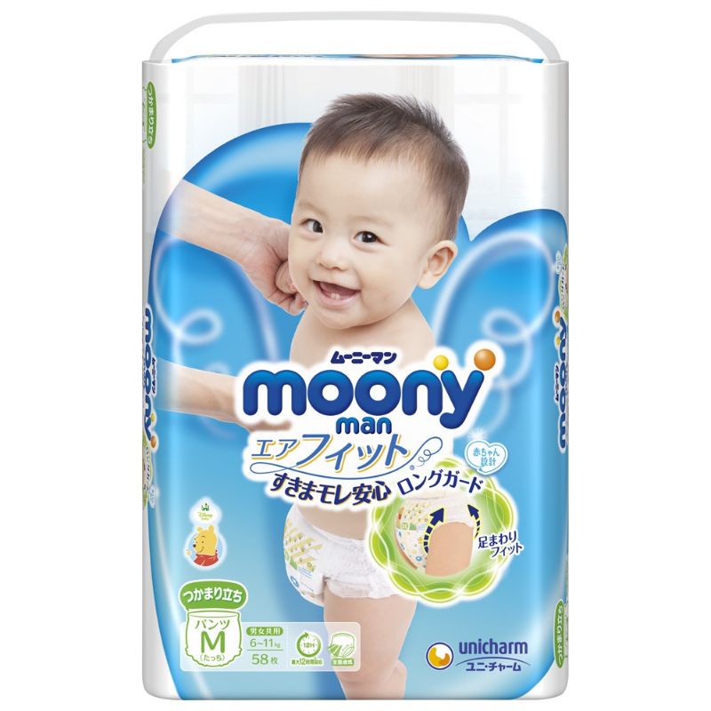 [Hà Nội]Bỉm Moony Xanh TC Dán Quần (Date Mới) NB90,S84,M64,M58,L44boy,L44girl,XL38boy,