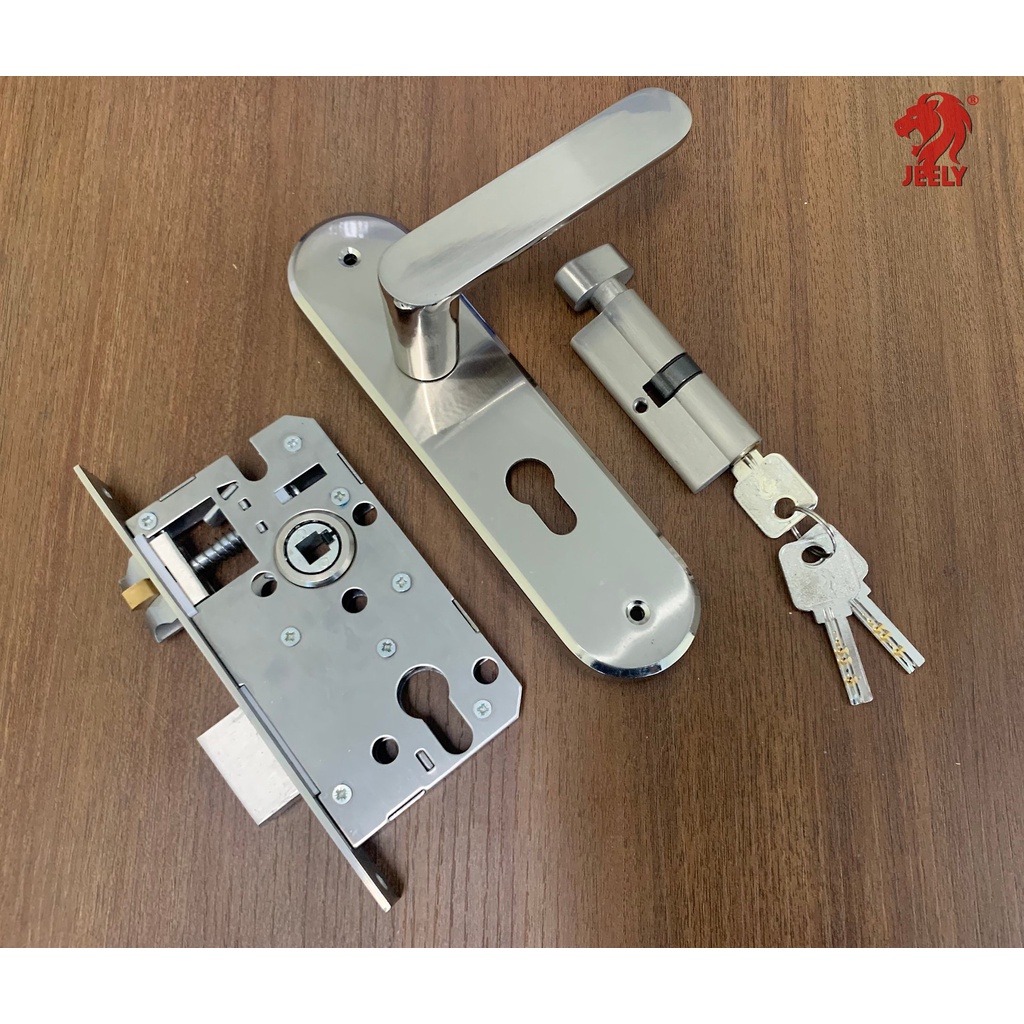KHÓA TAY GẠT JEELY HỢP KIM - KHÓA CỬA PHÒNG 2 TẤC phù hợp cửa Gỗ, nhựa, sắt ốp dài 200mm