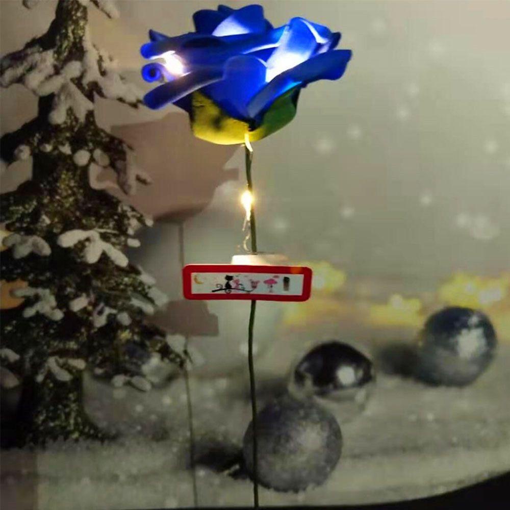 KUNHEV Đèn LED Hình Hoa Hồng Phát Sáng Ấm Áp Lãng Mạn Kèm Túi Đựng